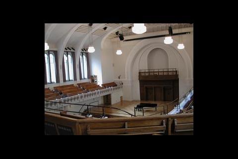 Dating from 1907, many of the hall’s original features have been retained. Secondary glazing now sits in front of the original leaded windows. 